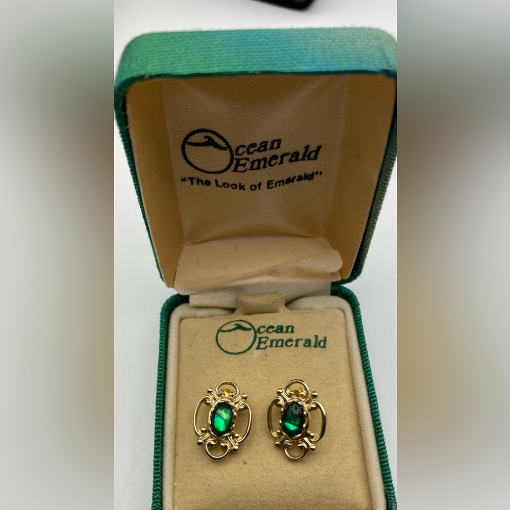 Estate Post Earrings By Ocean Emerald “The Look Of Emerald “